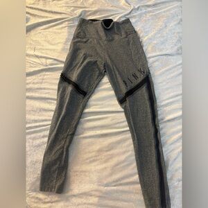 PINK Victoria's Secret Charcoal Leggings with Black Details